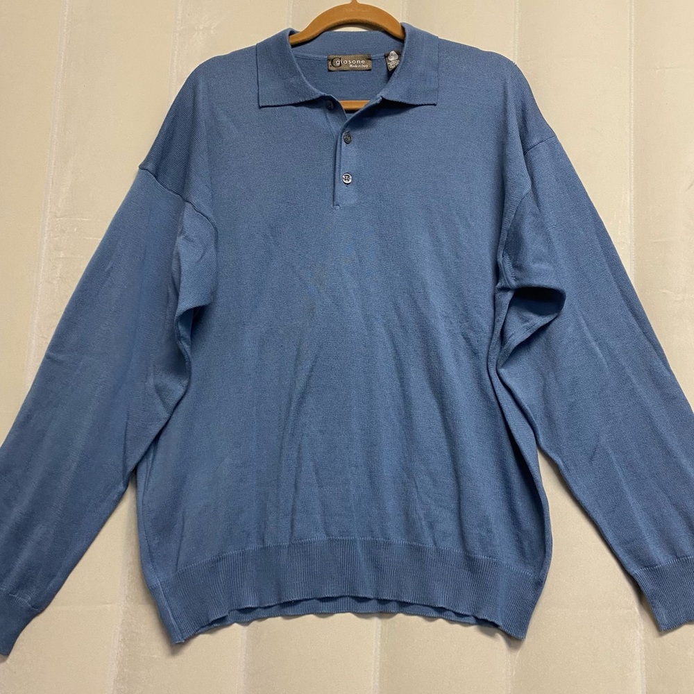 Giasone Men’s Sweater Large 100% Pure New Merino Extra Fine Wool Italy Designer